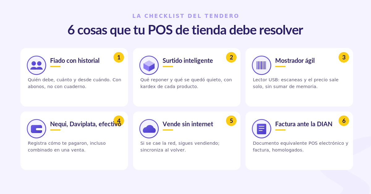 6 funciones que un POS para tienda de barrio en Colombia debe tener